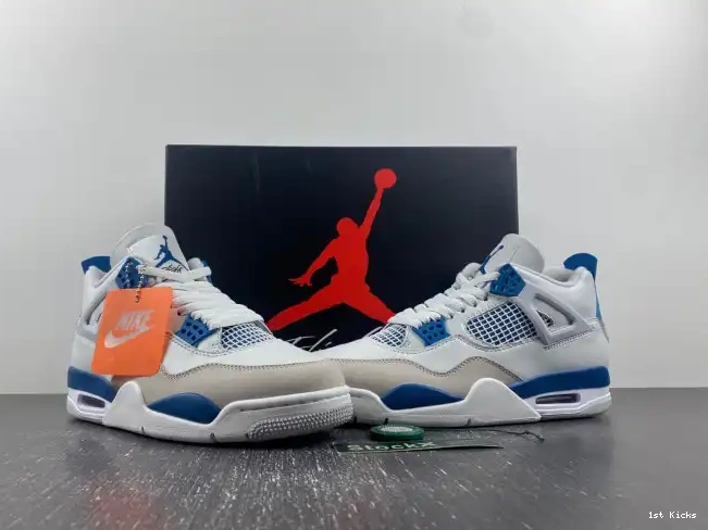 1st Kicks Shoes 4 FV5029-141 Air Military Jordan Blue 0505